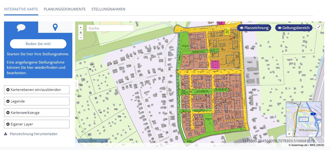 Planzeichnung als interaktive Karte