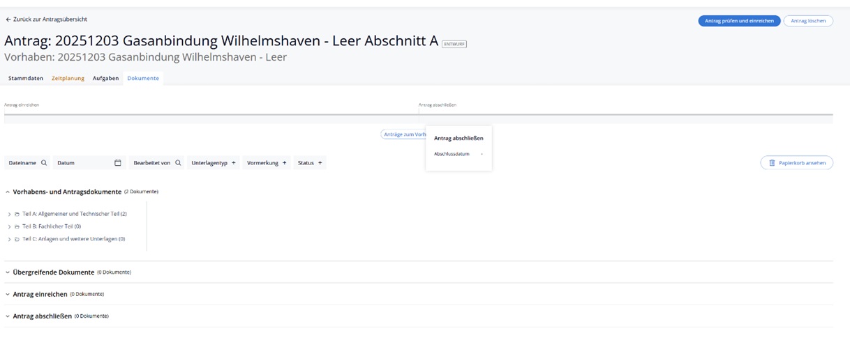 Überblick über die erforderlichen Antragsdokumente